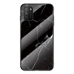 Xiaomi Poco M3 Cover m. Glasbagside - Sort Marmor