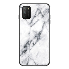 Xiaomi Poco M3 Cover m. Glasbagside - Hvid Marmor