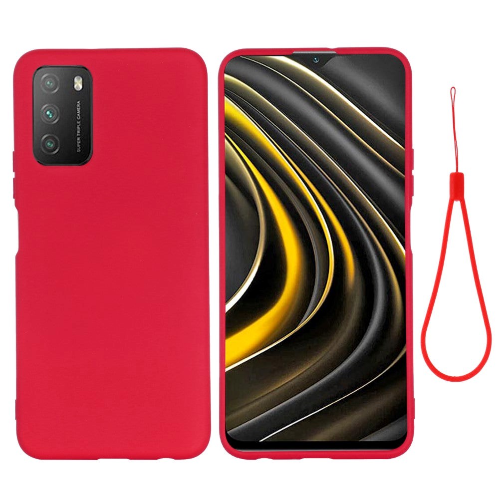 Xiaomi Poco M3 Liquid Silikone Cover - Rød