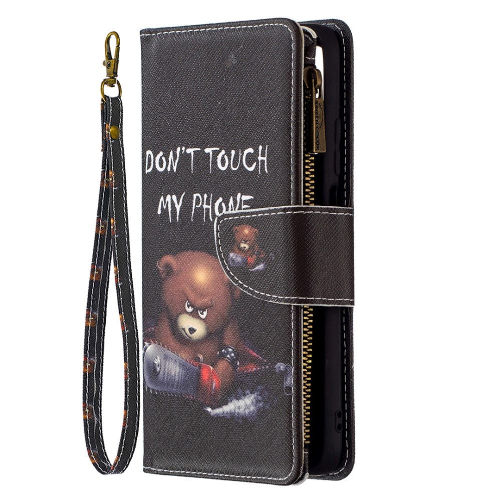 Xiaomi Poco M3 Læder Cover m. Stor Pung - "Don't Touch My Phone"