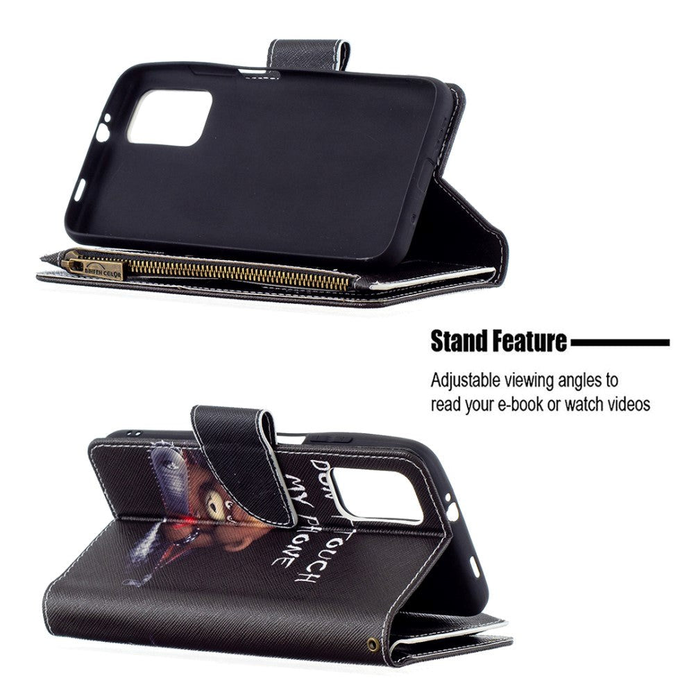 Xiaomi Poco M3 Læder Cover m. Stor Pung - "Don't Touch My Phone"