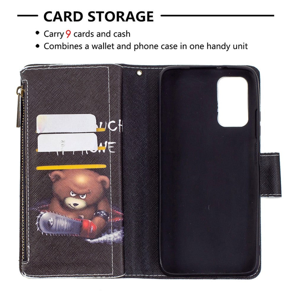 Xiaomi Poco M3 Læder Cover m. Stor Pung - "Don't Touch My Phone"