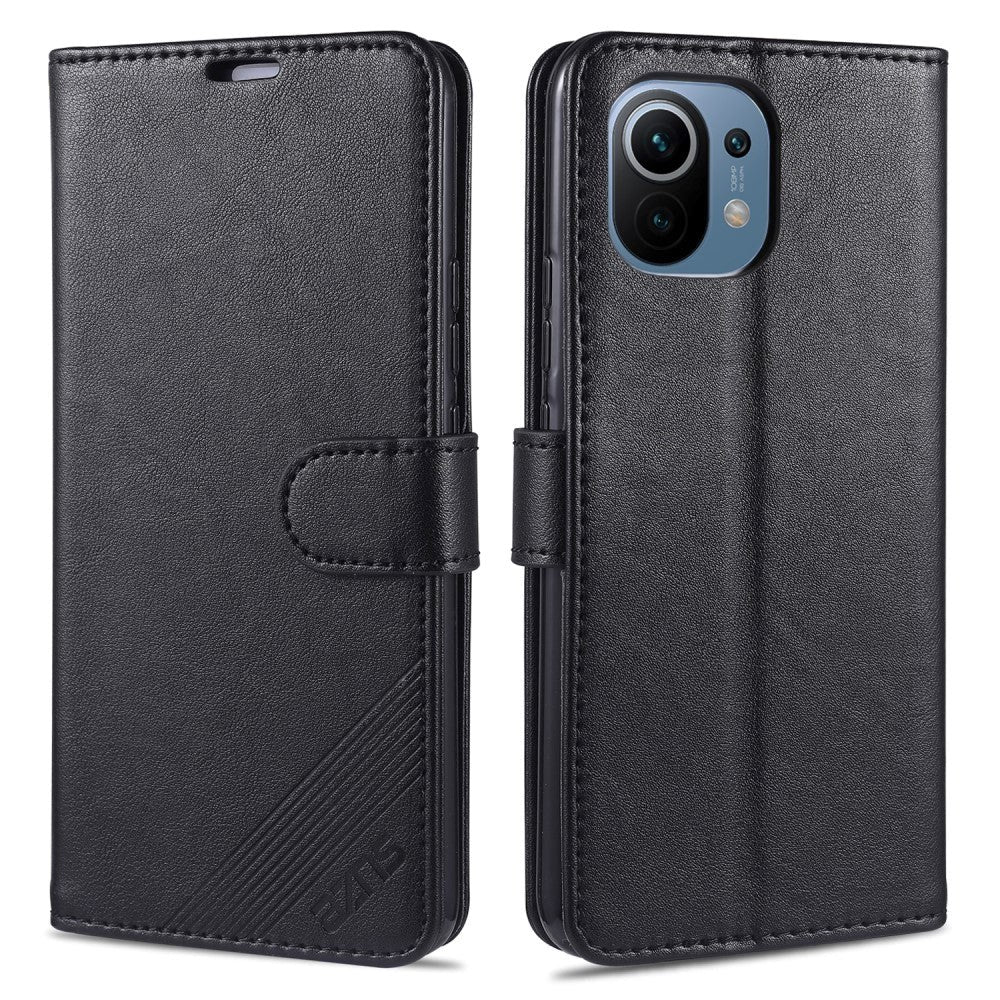 Xiaomi Mi 11 AZNS Læder Cover m. Pung - Sort
