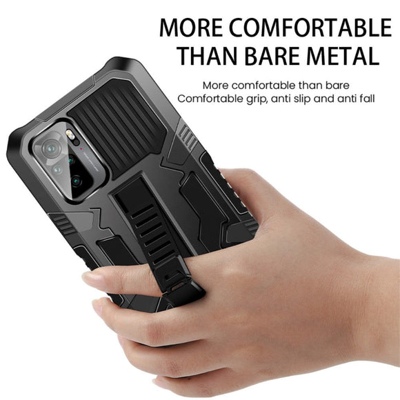 Xiaomi Poco M5S / Redmi Note 10S Håndværker Cover m. Diskret Kickstand - Sort