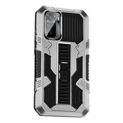 Xiaomi Poco M5S / Redmi Note 10S Håndværker Cover m. Diskret Kickstand - Sølv / Sort