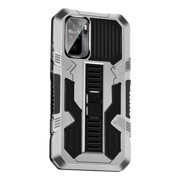 Xiaomi Poco M5S / Redmi Note 10S Håndværker Cover m. Diskret Kickstand - Sølv / Sort