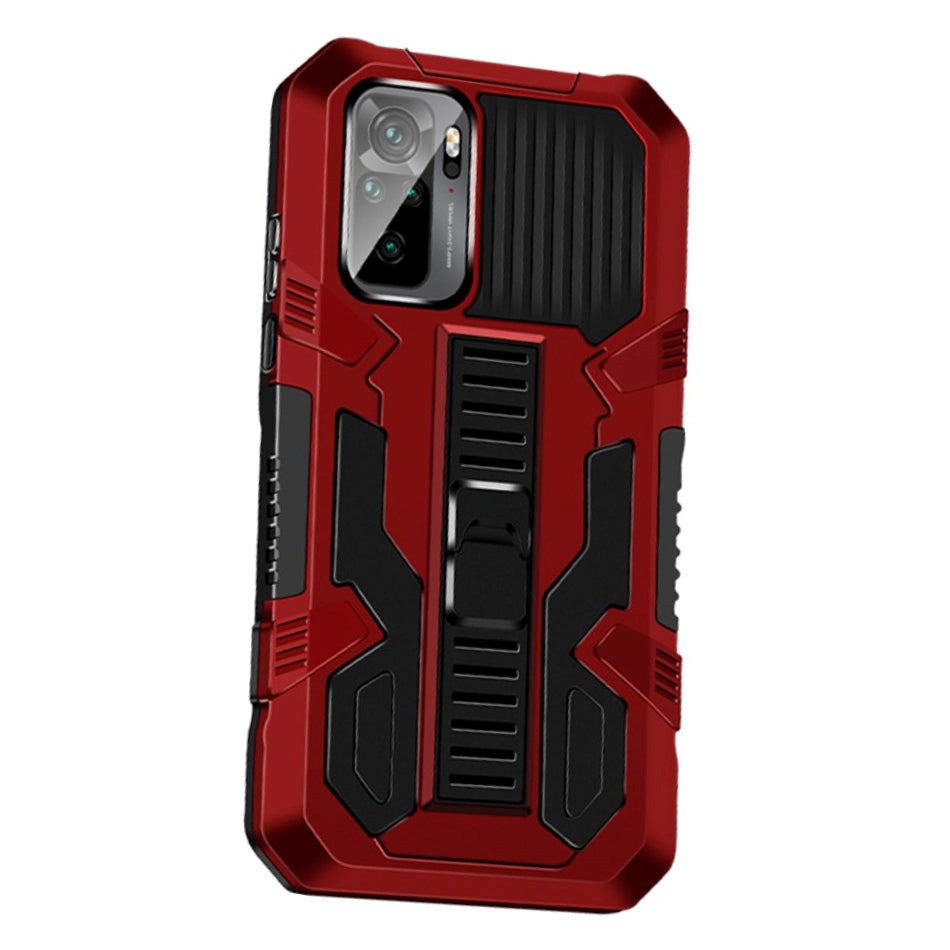 Xiaomi Poco M5S / Redmi Note 10S Håndværker Cover m. Diskret Kickstand - Rød / Sort