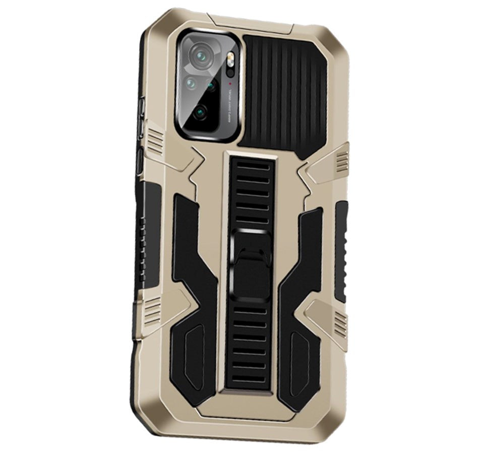 Xiaomi Poco M5S / Redmi Note 10S Håndværker Cover m. Diskret Kickstand - Guld / Sort