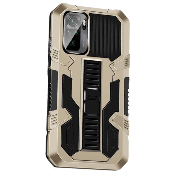 Xiaomi Poco M5S / Redmi Note 10S Håndværker Cover m. Diskret Kickstand - Guld / Sort