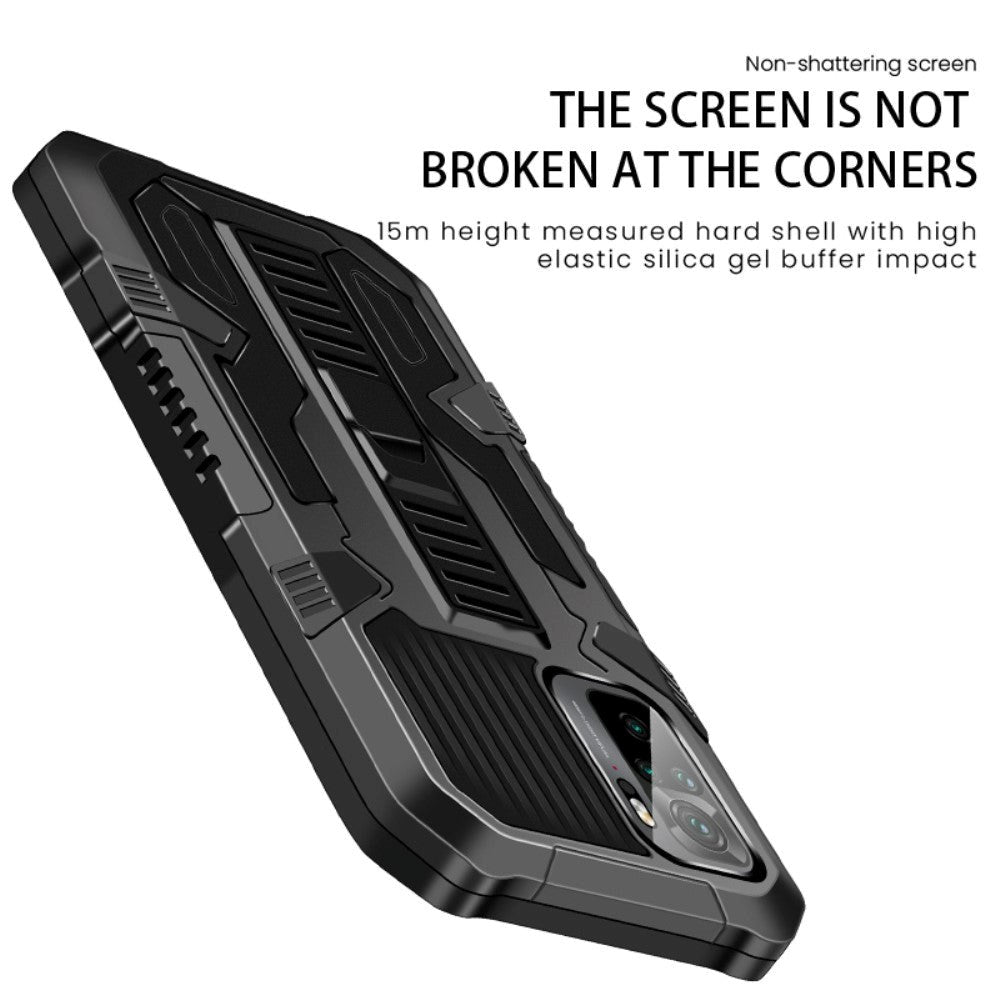 Xiaomi Poco M5S / Redmi Note 10S Håndværker Cover m. Diskret Kickstand - Guld / Sort
