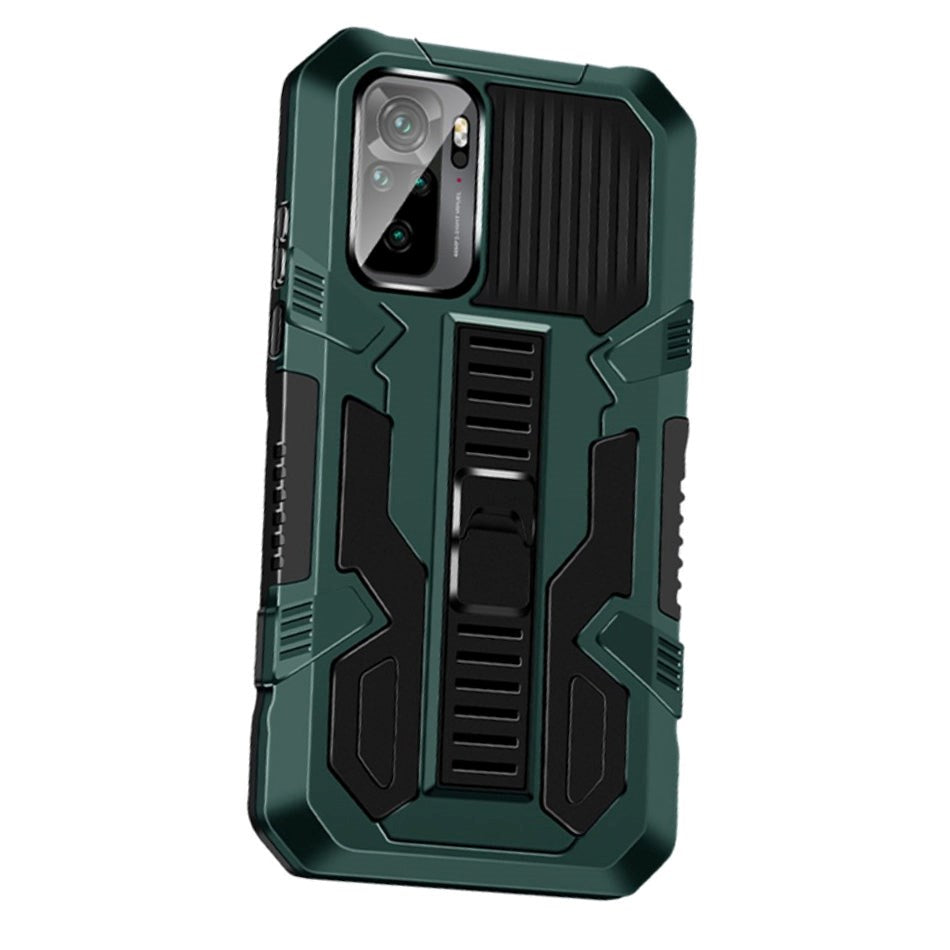 Xiaomi Poco M5S / Redmi Note 10S Håndværker Cover m. Diskret Kickstand - Grøn / Sort