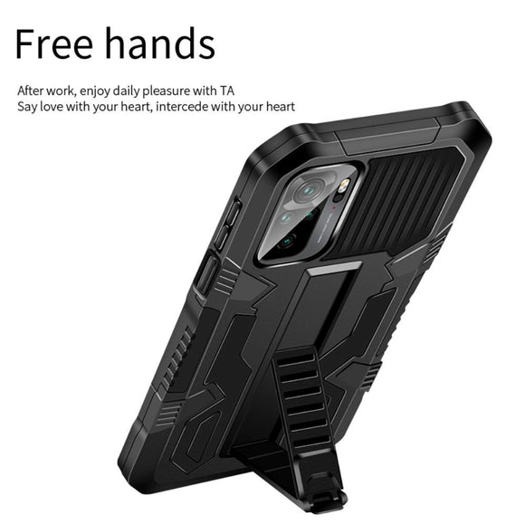 Xiaomi Poco M5S / Redmi Note 10S Håndværker Cover m. Diskret Kickstand - Grøn / Sort