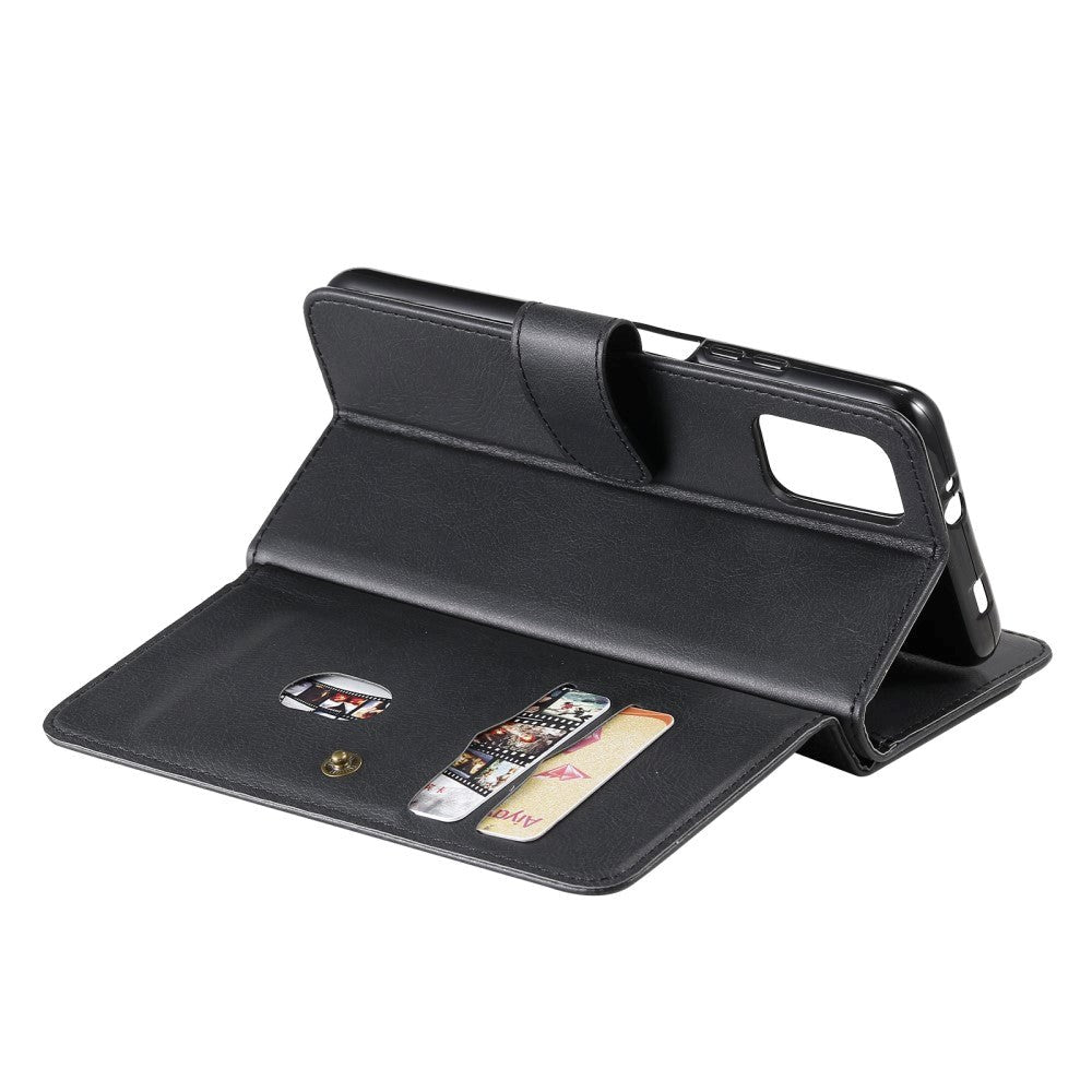 Xiaomi Poco M3 Flip Læder Cover m. Ekstra Kortholder - Sort
