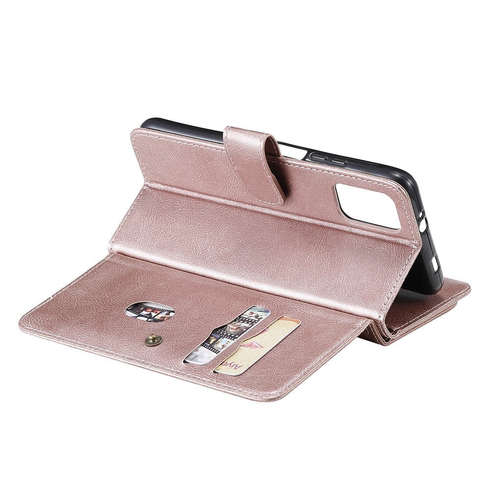 Xiaomi Poco M3 Flip Læder Cover m. Ekstra Kortholder - Rose Gold