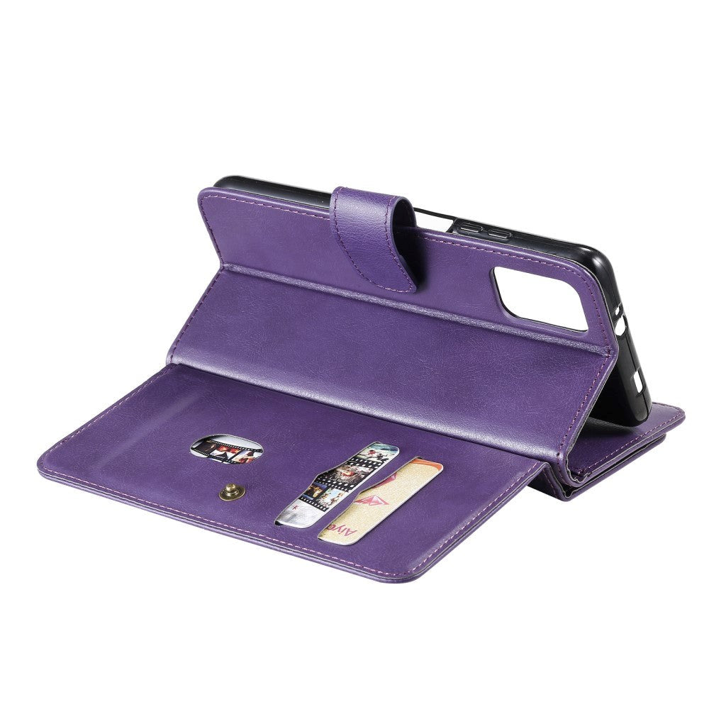 Xiaomi Poco M3 Flip Læder Cover m. Ekstra Kortholder - Lilla