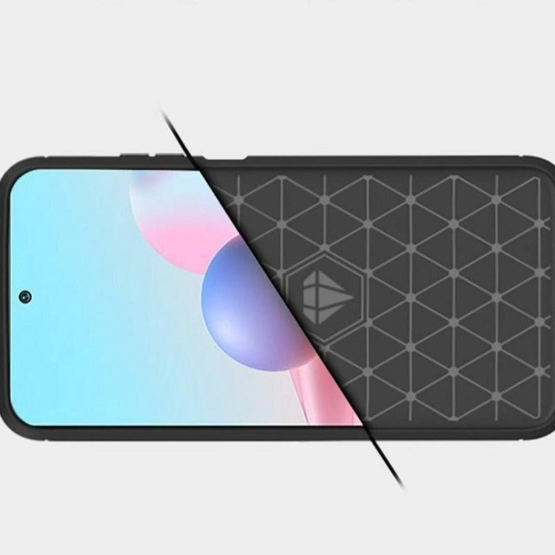 Xiaomi Redmi Note 10 5G Mofi Brushed Carbon Fiber Fleksibelt Plastik Cover - Sort