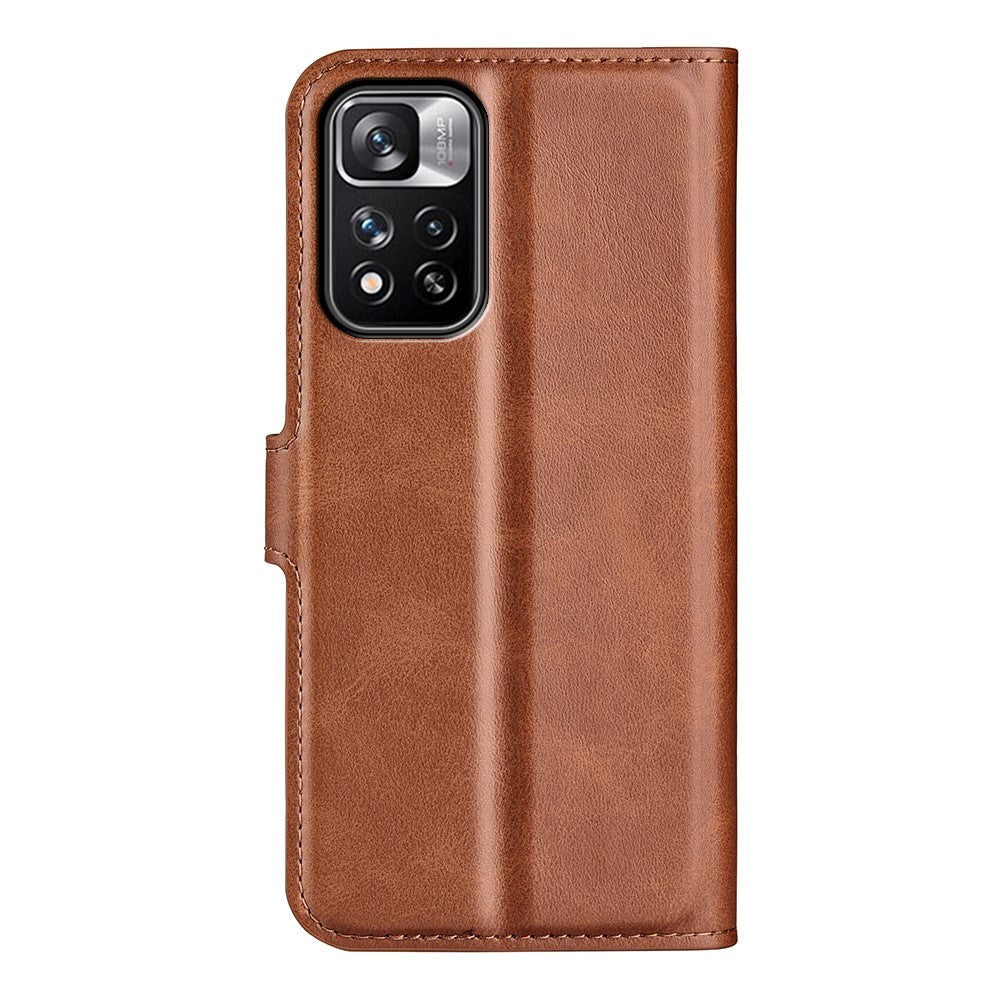 Xiaomi Redmi Note 11 Pro+ (Plus) Læder Cover m. Kortholder & Magnetisk Luk - Brun