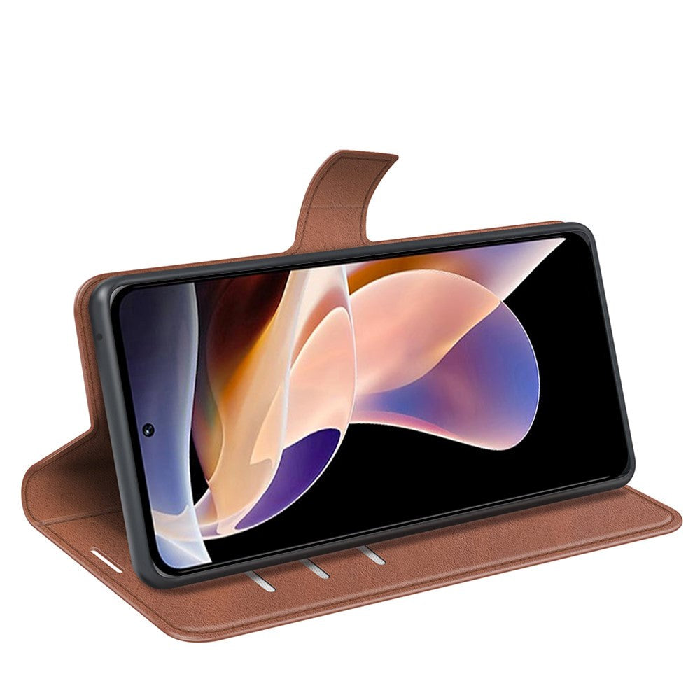 Xiaomi Redmi Note 11 Pro+ (Plus) Læder Cover m. Kortholder & Magnetisk Luk - Brun