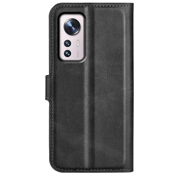 EIDERWOOD Xiaomi 12 / 12X Kunstlæder Flip Cover m. Pung & Ståfunktion - Sort