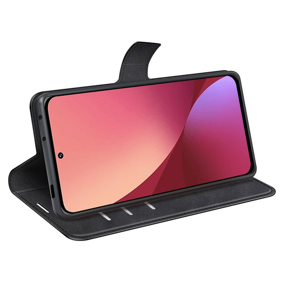 EIDERWOOD Xiaomi 12 / 12X Kunstlæder Flip Cover m. Pung & Ståfunktion - Sort