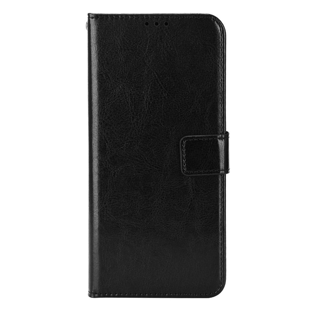 Xiaomi Poco F4 GT Blankt Læder Cover m. Pung & Strop - Sort