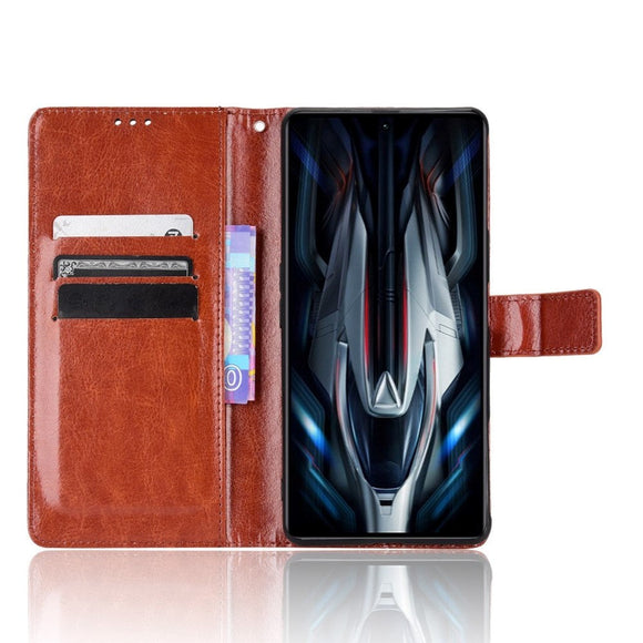Xiaomi Poco F4 GT Blankt Læder Cover m. Pung & Strop - Brun