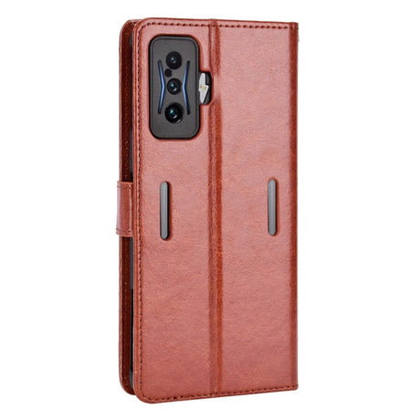 Xiaomi Poco F4 GT Blankt Læder Cover m. Pung & Strop - Brun