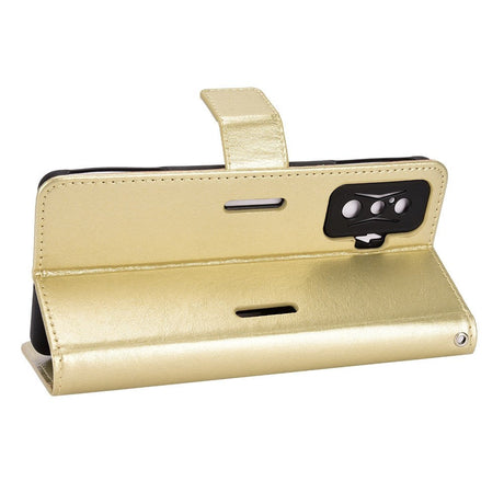 Xiaomi Poco F4 GT Blankt Læder Cover m. Pung & Strop - Guld