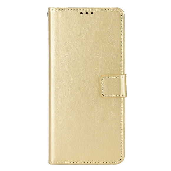 Xiaomi Poco F4 GT Blankt Læder Cover m. Pung & Strop - Guld