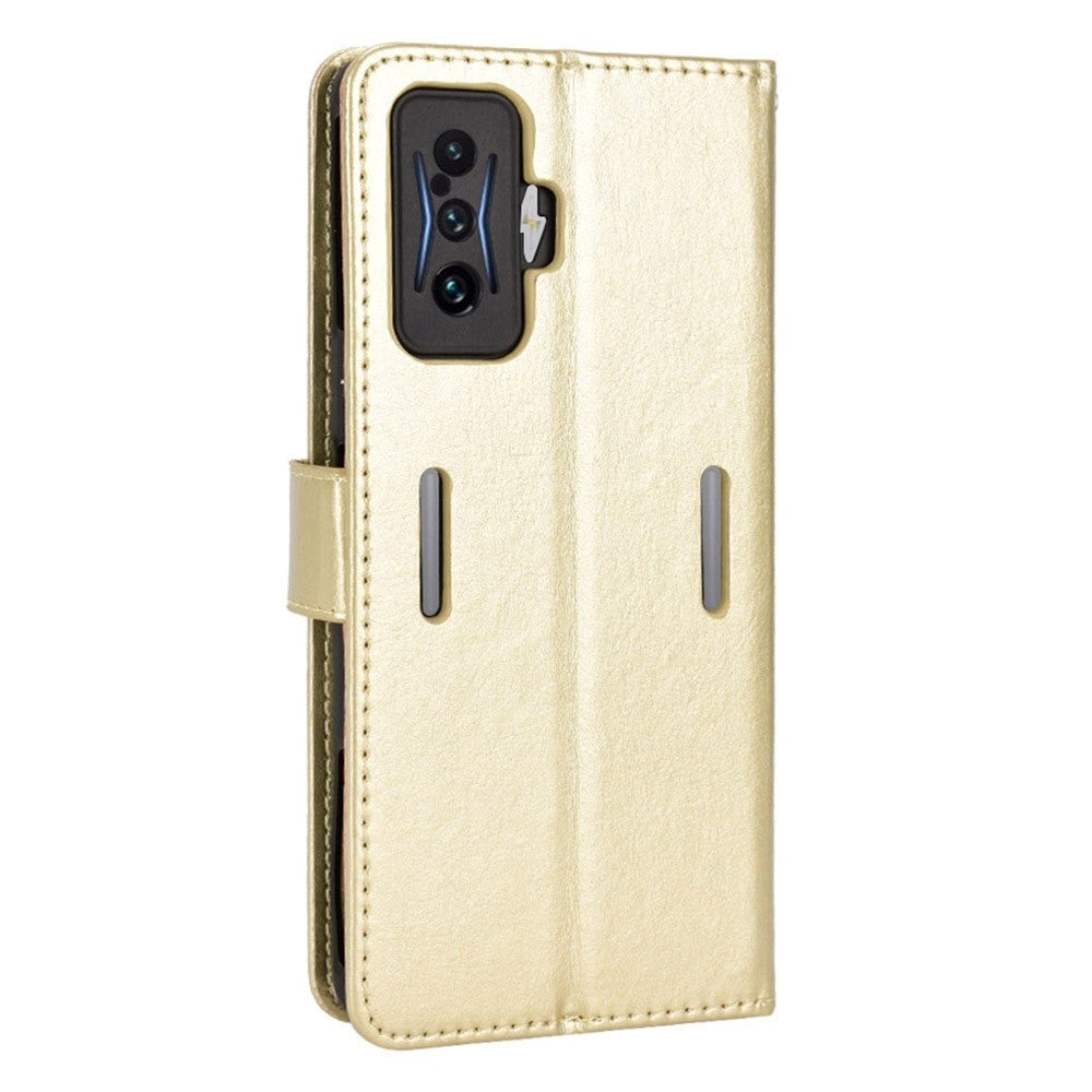 Xiaomi Poco F4 GT Blankt Læder Cover m. Pung & Strop - Guld