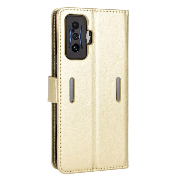 Xiaomi Poco F4 GT Blankt Læder Cover m. Pung & Strop - Guld