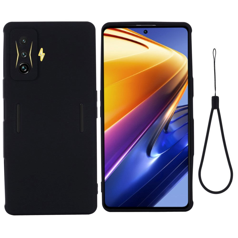 Xiaomi Poco F4 GT Liquid Silikone Cover m. Strop - Sort