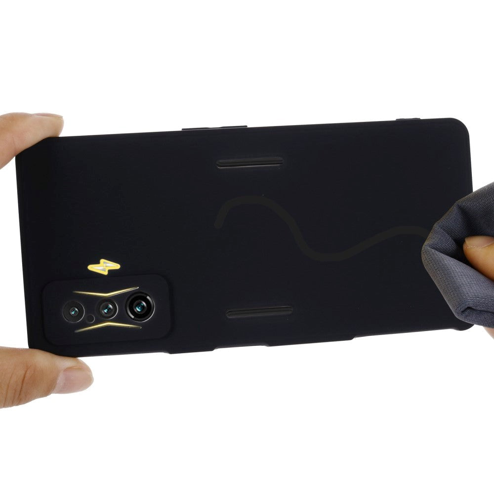 Xiaomi Poco F4 GT Liquid Silikone Cover m. Strop - Sort