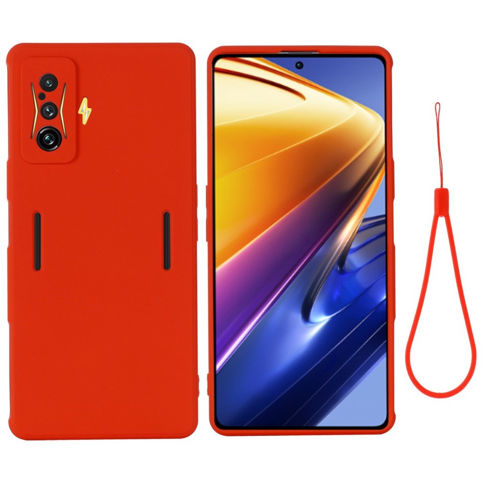 Xiaomi Poco F4 GT Liquid Silikone Cover m. Strop - Rød