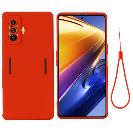 Xiaomi Poco F4 GT Liquid Silikone Cover m. Strop - Rød
