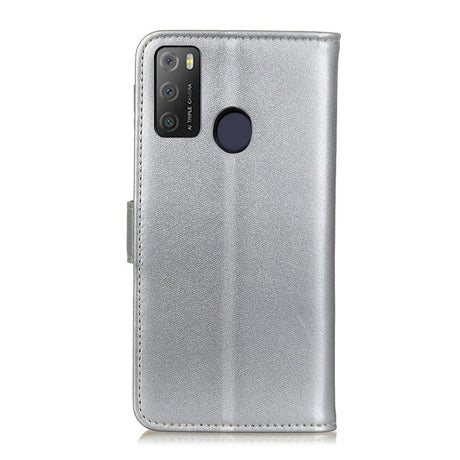 Alcatel 1S (2021) / 3L (2021) Læder Cover m. Pung - Sølv