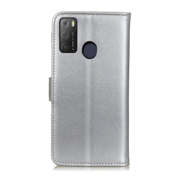 Alcatel 1S (2021) / 3L (2021) Læder Cover m. Pung - Sølv