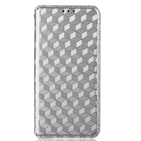 Alcatel 1S (2021) / 3L (2021) Læder Flip Cover m. Pung - Rhombus - Sølv