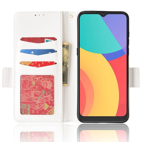 Alcatel 1S (2021) / 3L (2021) Litchi Læder Cover m. Pung - Hvid
