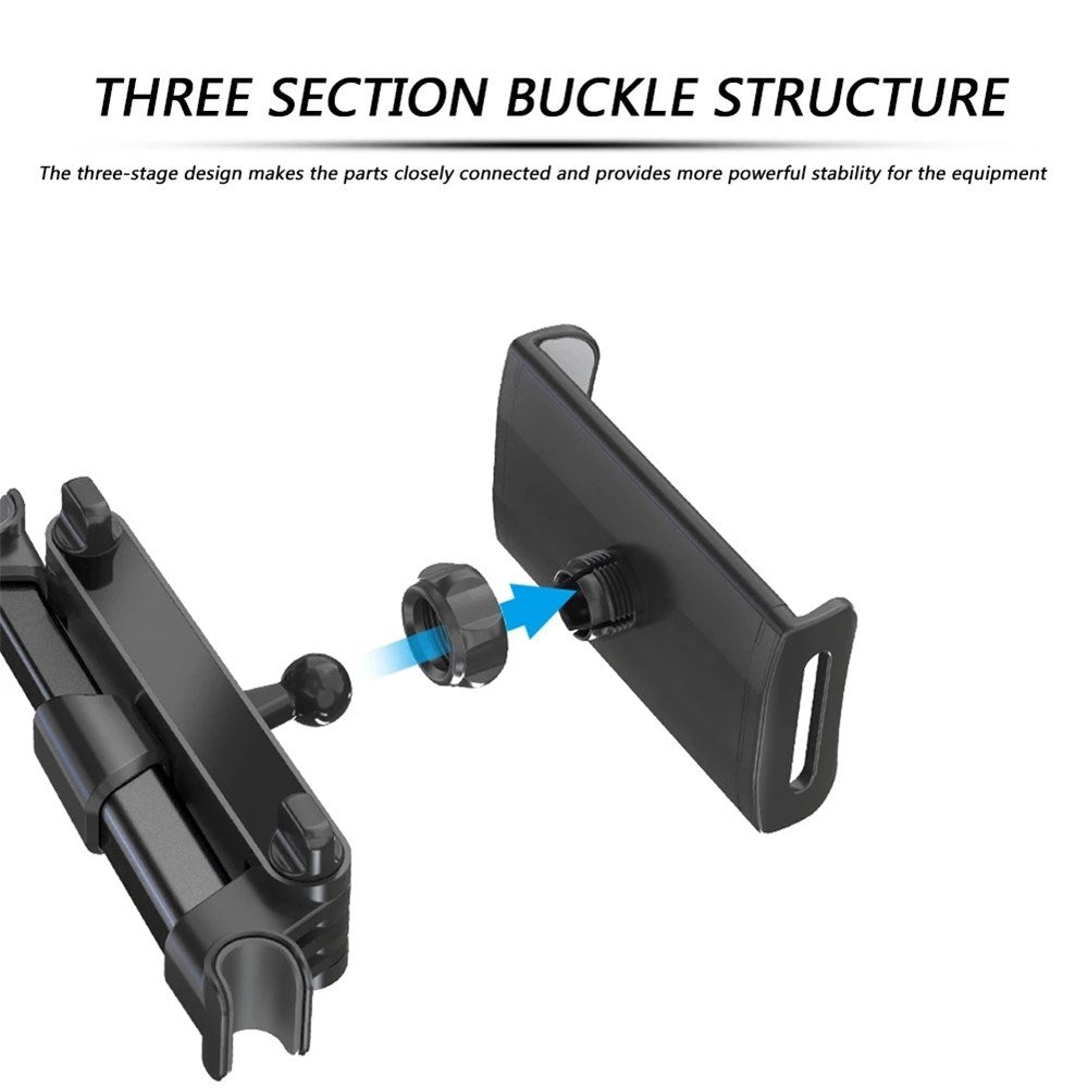 Car Mount Mobil- & Tabletholder Til Bilens Nakkestøtte - Max Mobil: 195mm x 100mm - Sort