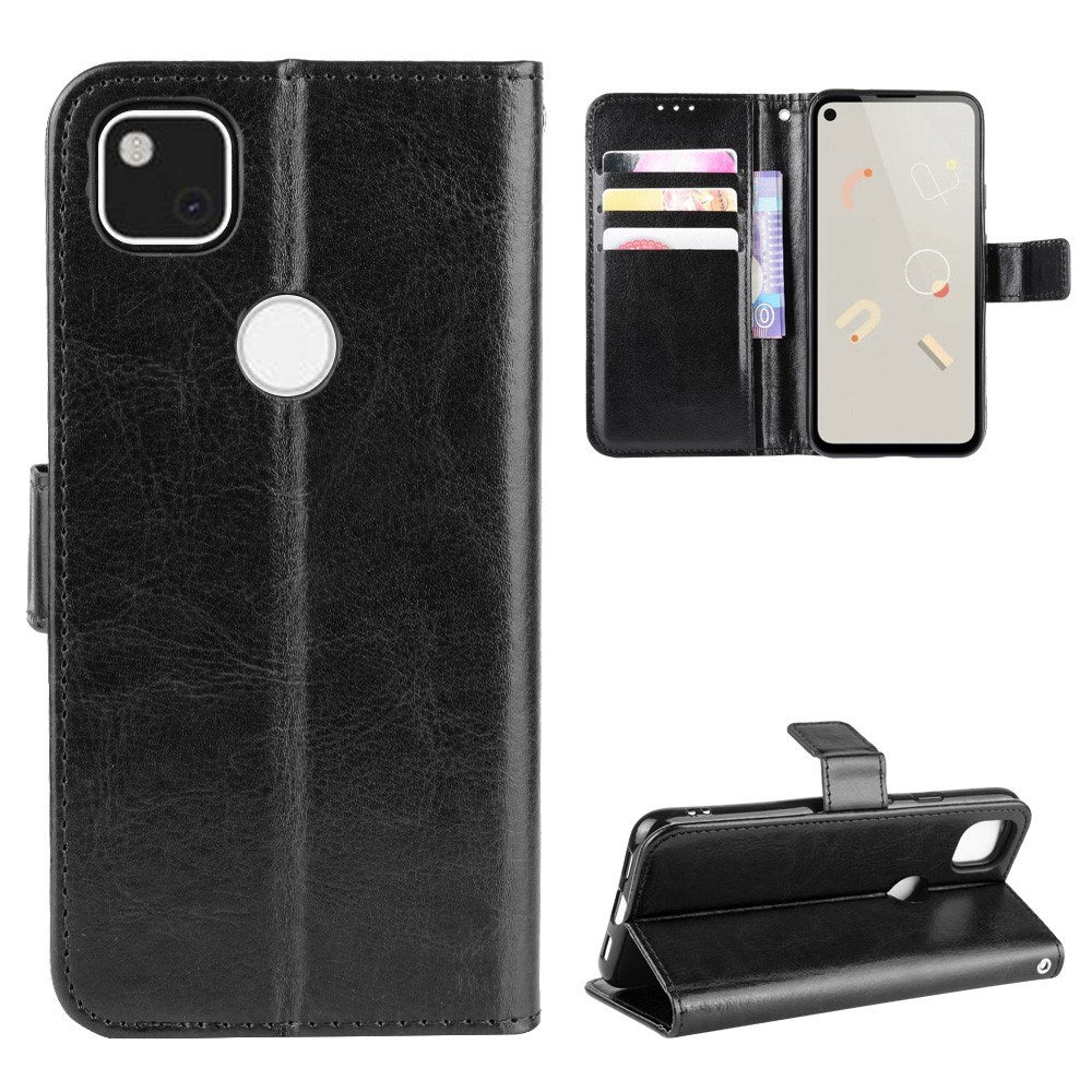 EIDERWOOD Google Pixel 4a Læder Cover m. Pung & Strop - Sort
