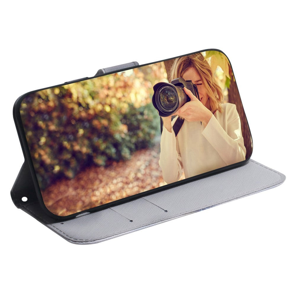 Google Pixel 6 Læder Cover m. Pung & Print - Ulv
