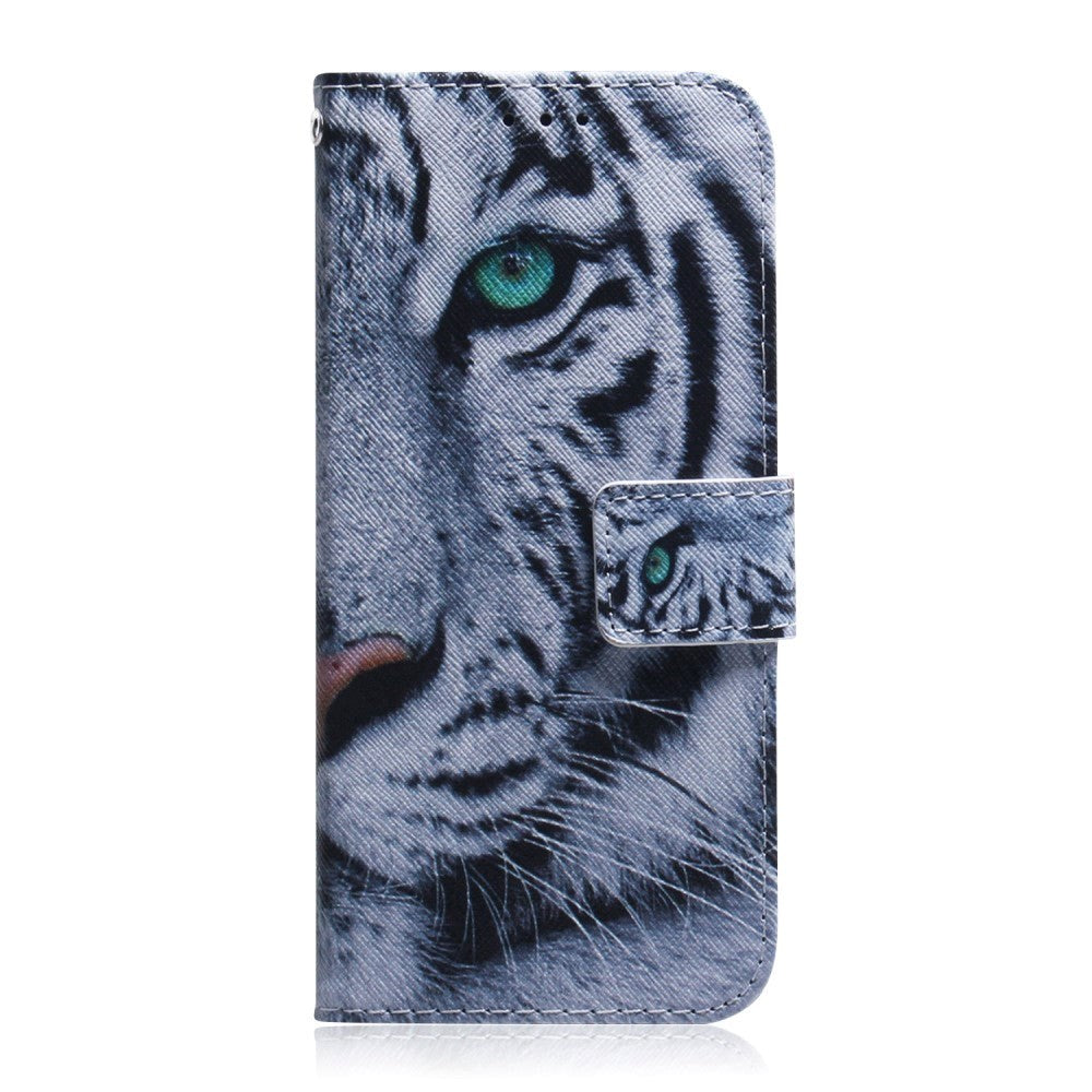 Google Pixel 6 Læder Cover m. Pung & Print - Tiger