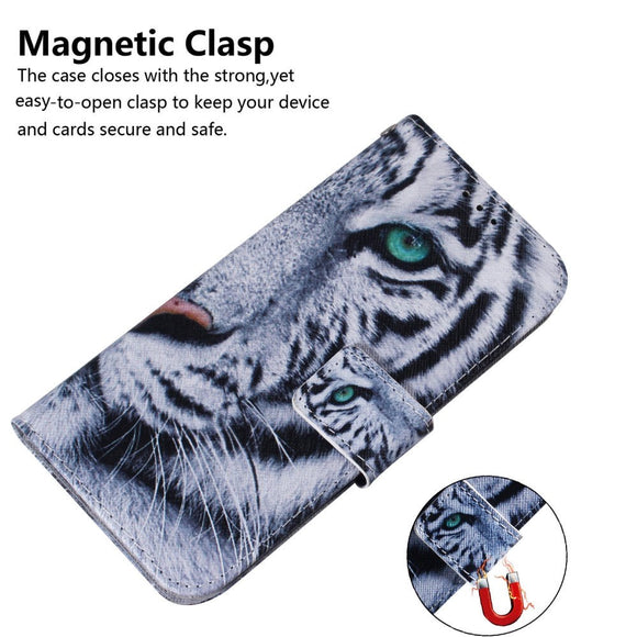 Google Pixel 6 Læder Cover m. Pung & Print - Tiger