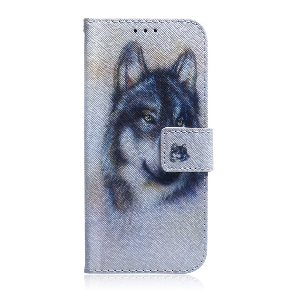 Google Pixel 6 Pro Læder Cover m. Pung & Print - Ulv