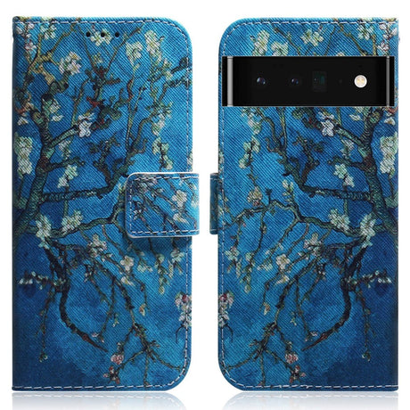Google Pixel 6 Pro Læder Cover m. Pung & Print - Træ