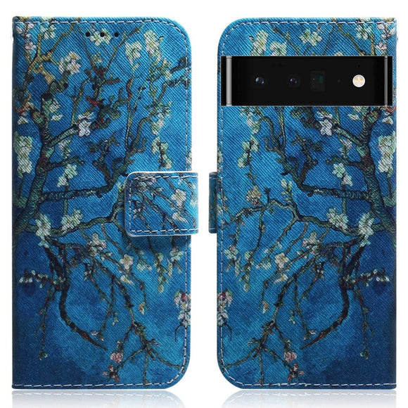 Google Pixel 6 Pro Læder Cover m. Pung & Print - Træ