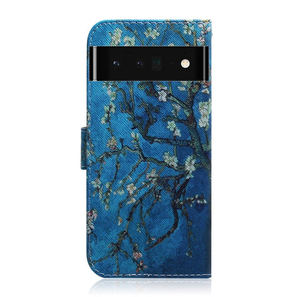 Google Pixel 6 Pro Læder Cover m. Pung & Print - Træ