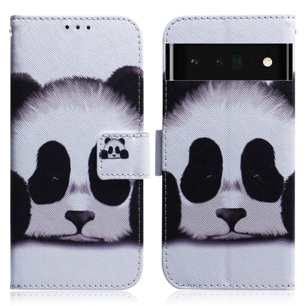 Google Pixel 6 Pro Læder Cover m. Pung & Print - Panda