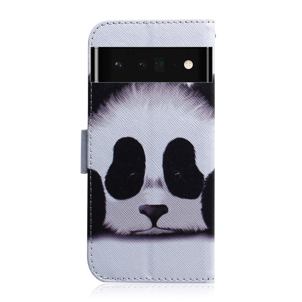 Google Pixel 6 Pro Læder Cover m. Pung & Print - Panda